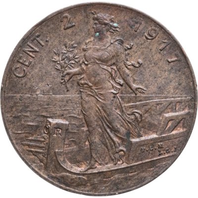 купить Италия 2 чентезимо (centesimi) 1917