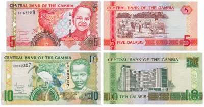 купить Гамбия набор из 2 банкнот 5 и 10 даласи 2005-2013