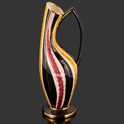 купить Кувшин (ваза) с ярким декором, керамика, роспись, золочение, Hubert Bequet, Бельгия, 1950-1960 гг.