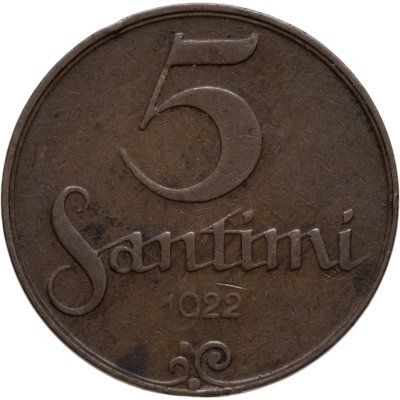 купить Латвия 5 сантимов (santimi) 1922