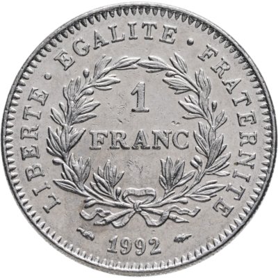 купить Франция 1 франк 1992 "200 лет Французской Республике"