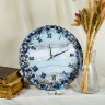 Купить Часы настенные "Голубые самоцветы", авторская ручная работа в технике Resin Art, Глянцевое 3D покрытие, натуральный камень, Россия, 2020 г.