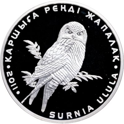 купить Казахстан 500 тенге 2011 "Красная книга - Ястребиная сова" в футляре с сертификатом