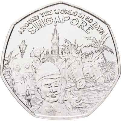 купить Гернси 50 пенсов 2022 "Вокруг света за 80 дней - Сингапур"
