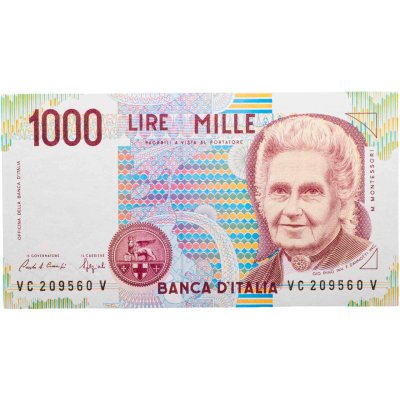 купить Италия 1000 Лир 1990 "Мария Монтессори. Школа Монтессори"(Pick 114a)