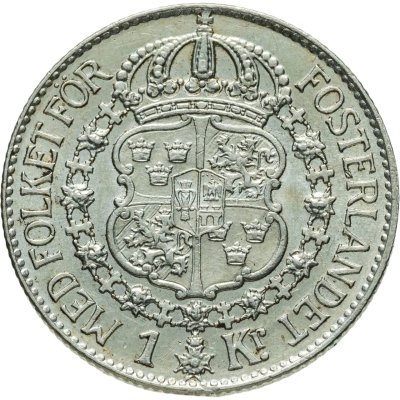 купить Швеция 1 крона 1937 Густав V
