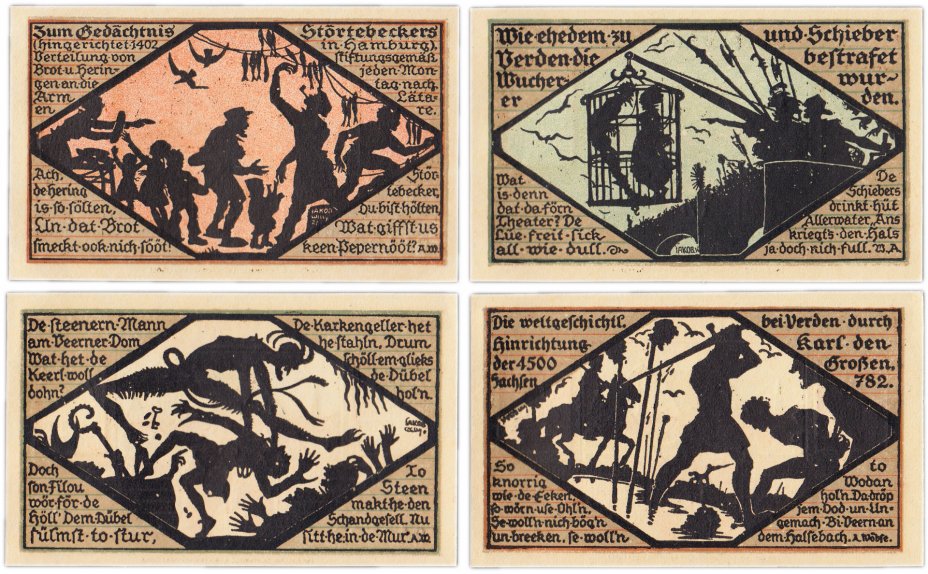 купить Германия (Ганновер: Ферден Аллер) набор из 4-х нотгельдов 1921 (1360.1 /B2)