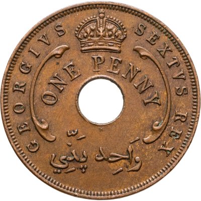 купить Британская Западная Африка 1 пенни (penny) 1952, знак монетного двора: "H" - Хитон, Бирмингем