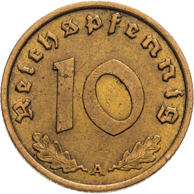 купить Германия, Третий рейх 10 рейхспфеннигов 1938 "А"