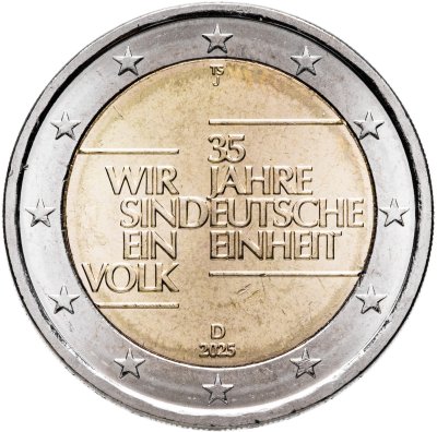 купить Германия 2 евро 2025 "35 лет немецкого единства" Двор J