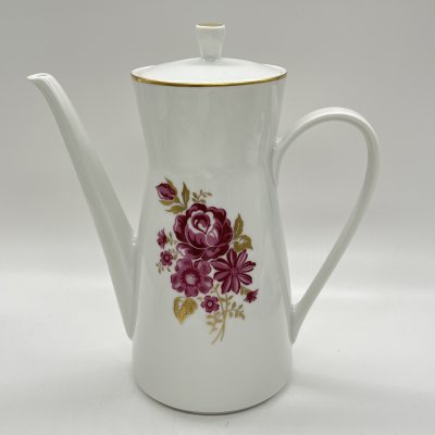 купить Кофейник с цветочным декором, фарфор, деколь, золочение, Freiberger Porzellan, ГДР, 1970-1990 гг.