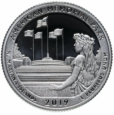 купить США 25 центов (квотер, 1/4 доллара, quarter dollar) 2019 S Proof Американский Мемориальный Парк