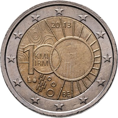 купить Бельгия 2 евро (euro) 2013 "100 лет Королевскому метеорологическому институту"