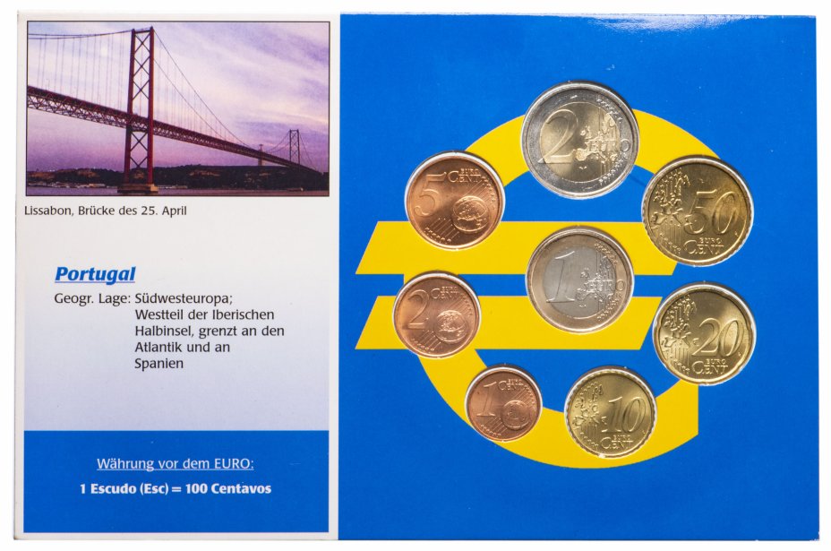 купить Португалия годовой набор из 8 монет евро 1999 в буклете