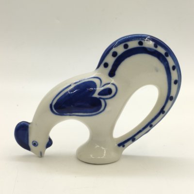 купить Статуэтка "Петух", Гжель, фарфор, роспись, СССР, 1970-1990 гг.