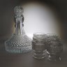Купить Набор для подачи крепких алкогольных напитков на 6 персон (штоф и 6 рюмок), украшенный рельефным декором, хрусталь, Европа, 1980-2000 гг.