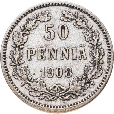 купить 50 пенни (pennia) 1908 L Российская Финляндия