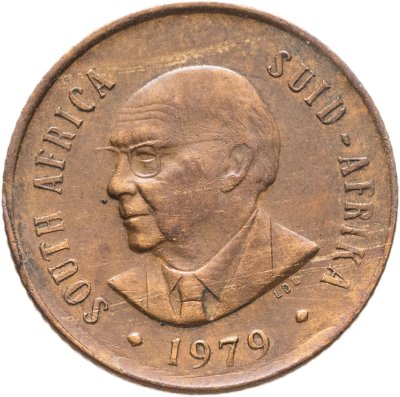 купить ЮАР 2 цента (cents) 1979 Окончание президентства Николааса Дидерихса