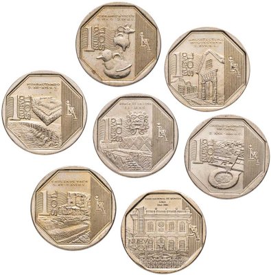 купить Перу набор монет 20140-2016 "Богатство и гордость Перу" (7 штук)