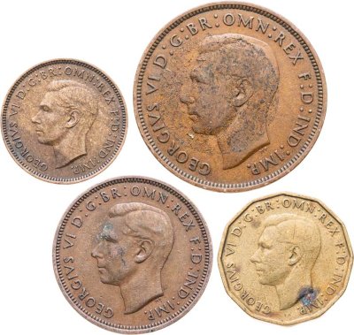 купить Великобритания набор монет 1937-1952 (4 штуки) Георг VI