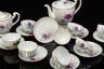 Купить Сервиз чайный с цветочным декором на 8 персон (18 предметов), фарфор, деколь, золочение, Китай, 1960-1980 гг.