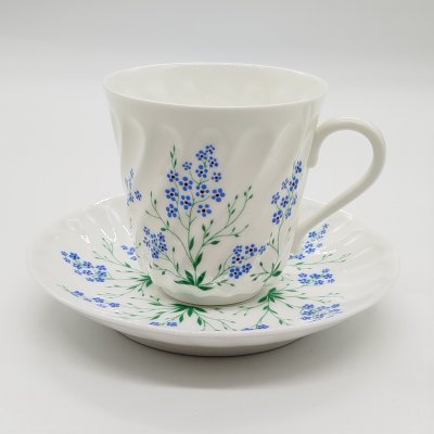 купить Пара кофейная "У ручья" (форма "Витая"), фарфор, деколь, Ленинградский фарфоровый завод (ЛФЗ), Россия, 1991-2012 гг.