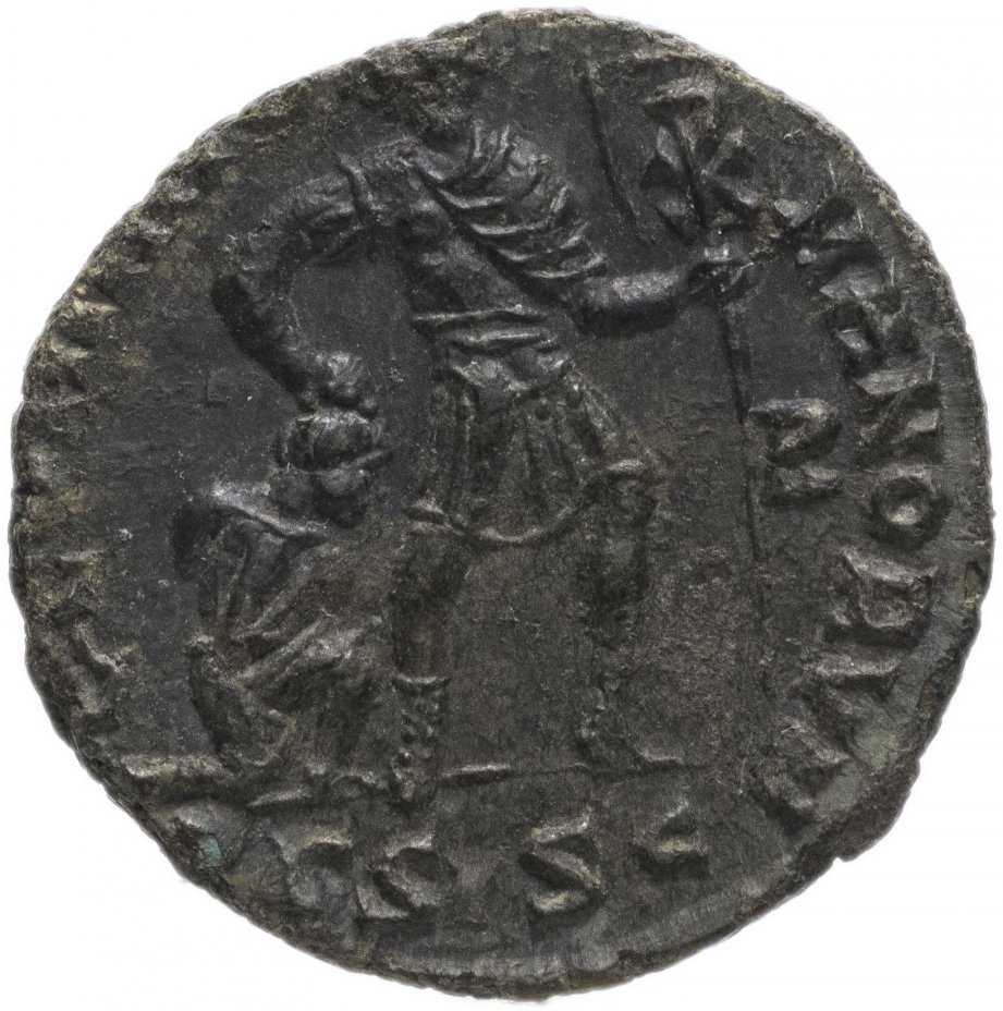 купить Римская Империя Валентиниан I 364-375 гг центенионалис (реверс: император идет вправо, волочит пленника)