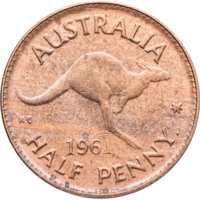 купить Австралия 1/2 пенни (penny) 1961