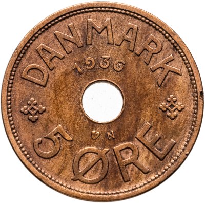 купить Дания 5 эре (ore) 1936