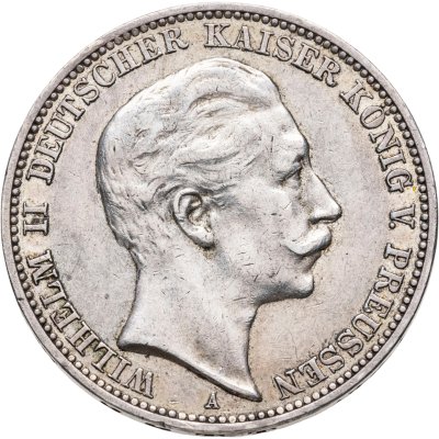 купить Германия, Пруссия 3 марки (mark) 1912 А с портретом Вильгельма II