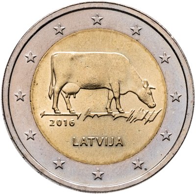 купить Латвия 2 евро 2016 "Корова"