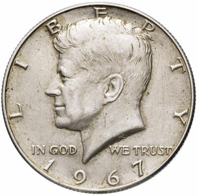 купить США 1/2 доллара (50 центов, half dollar) 1967 без знака монетного двора