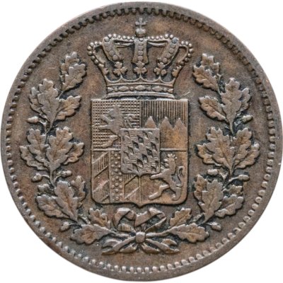 купить Германия, Бавария 2 пфеннига 1865