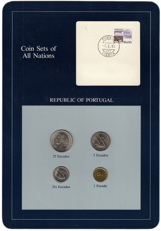 купить Серия "Наборы монет всех стран мира" - Португалия (набор из 4 монет и 1 марки в буклете)