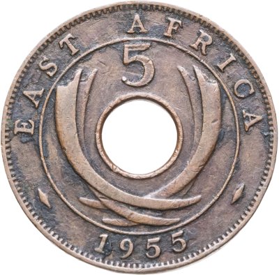 купить Британская Восточная Африка 5 центов (cents) 1955 без обозначения монетного двора