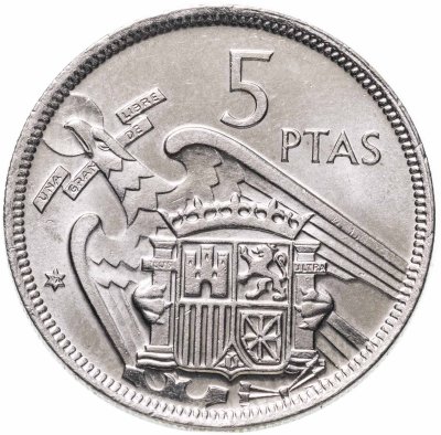 купить Испания 5 песет 1957