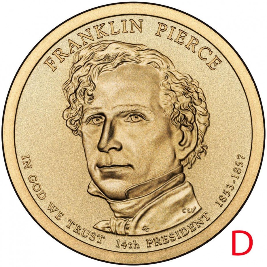 купить 1 доллар 2010 D Франклин Пирс (14-й президент США)
