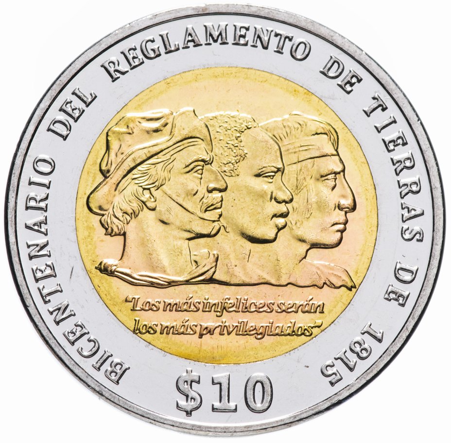 купить Уругвай 10 песо 2015 Двухсотлетие земельного регламента 1815 года