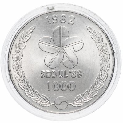 купить Южная Корея 1000 вон 1982 "XXIV летние Олимпийские Игры, Сеул 1988 - Танцоры"