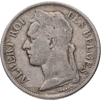 купить Бельгийское Конго 1 франк (franc) 1920 Надпись на французском - 'ALBERT ROI DES BELGES'