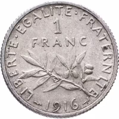 купить Франция 1 франк (franc) 1916