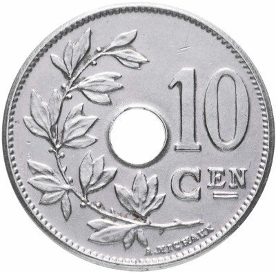 купить Бельгия 10 сантимов 1904, надписи на нидерландском языке