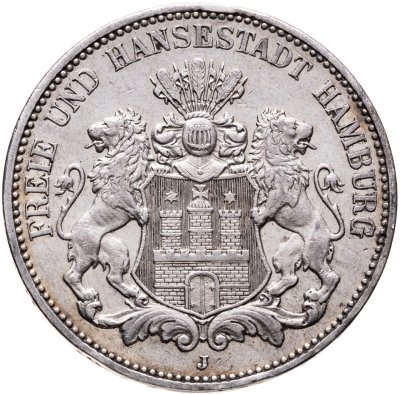 купить Германская империя, Гамбург 3 марки (mark) 1908 J