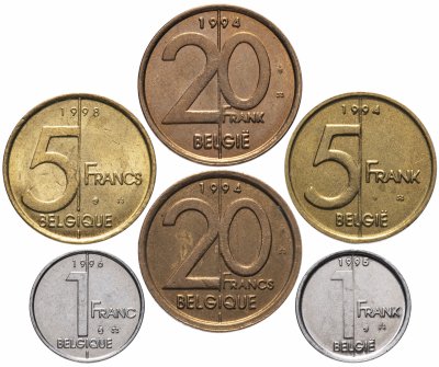 купить Бельгия набор монет 1994-2001 (6 штук) Альберт II (Belgiё - Belgique)