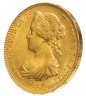 Купить Испания 100 реалов 1864 с портретом Королевы Изабеллы II отметка монетного двора "6-и конечная звезда" - Мадрид