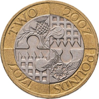 купить Великобритания 2 фунта (pounds) 2007 "Трехсотлетие "Акта Объединения" Англии и Шотландии"