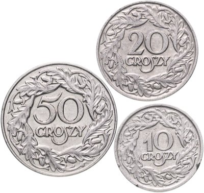 купить Польша, набор из 3 монет 1923 года