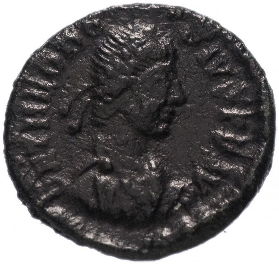 купить Римская Империя Феодосий I 379-395 гг 4 денария (реверс: Виктория идет влево, в руках венок и пальмовая ветвь)