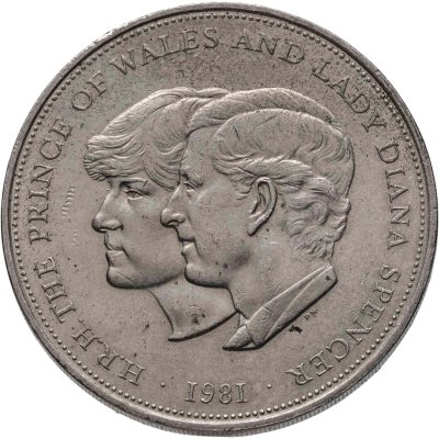 купить Великобритания 25 пенсов (1 крона) 1981 "Свадьба принца Чарльза и леди Дианы"
