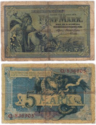 купить Германия 5 марок 1904 P-8